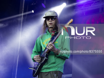 American band DIIV sings on the Cupra stage, on the first day of the Nos Primavera Sound Porto festival, on June 9, 2022, Porto, Portugal.
F...
