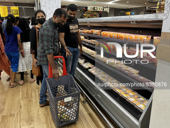Shoppers purchase groceries at the upscale LuLu Hypermarket located in the Lulu International Shopping Mall in Thiruvananthapuram (Trivandru...