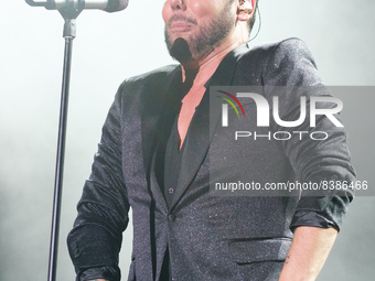 The singer Miguel Poveda during his concert, framed in 'Las Noches del Botánico', at the Real Jardín Botánico, on June 11, 2022, in Madrid (...