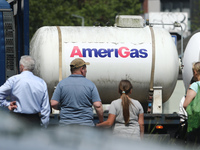 AmeriGas logo is seen on a gas tank transported by truck in Krakow, Poland on June 15, 2022. (