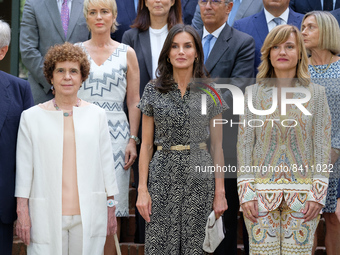 Queen Letizia on her arrival at the meeting of the Board of Trustees of the Residencia de Estudiantes, the highest governing body of this in...
