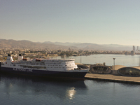 Ferry boat Daleela is anchored in the port of Limassol. Limassol, Cyprus, Saturday, June 18, 2022. Preparations are on overdrive for the fir...