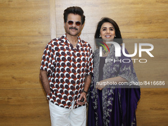 Bollywood actors Anil Kapoor and Neetu Kapoor during the promotional event of their upcoming movie 'Jug Jugg Jeeyo', in Jaipur, Rajasthan, I...
