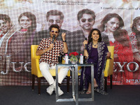 Bollywood actors Anil Kapoor and Neetu Kapoor addresses a press conference during the promotional event of their upcoming movie 'Jug Jugg Je...