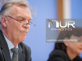 Government Drug-Commissioned Marlene Mortler CSU and President of the German Federal Crime Office Joerg Ziercke hold a press conference at '...