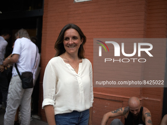 Anne Stamch-Terrenoir, newly elected MP in the 2nd constituency of Toulouse. Supporters of he NUPES candidates and candidates awaited the fi...