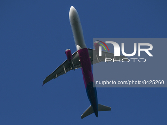 A Wizz Air plane takes off from the Jasionka airport near Rzeszow.
On Friday, June 17, 2022, in Rzeszow, Podkarpackie Voivodeship, Poland. (