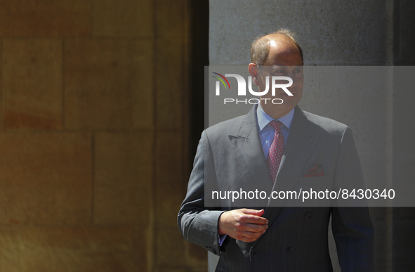 Prince Edward, Earl of Wessex leaves the Presidential Palace after meeting with Cypriot President Nicos Anastasiades in the capital Nicosia....