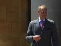 Prince Edward, Earl of Wessex leaves the Presidential Palace after meeting with Cypriot President Nicos Anastasiades in the capital Nicosia....