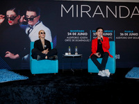 Juliana Gattas and Ale Sergi from the Argentinian duo 'Miranda’ attend a press conference to promote their  tour 'Souvenir' at Pepsi Center....