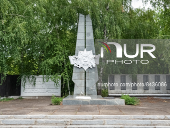 A monument to the soldier deceased in the second world war in the surroundings of the village of Temyrivs'ka, Ukraine, on june 22, 2022.(