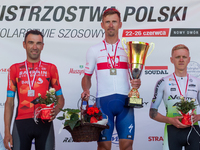 Kamil Gradek,Maciej Bodnar,Szymon Rekita during the Cycling Polish Championships in Leoncin, Poland, on June 22, 2022. (
