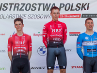 Mateusz Gajdulewicz,Kacper Gieryk,Adam Wozniak during the Cycling Polish Championships in Leoncin, Poland, on June 22, 2022. (