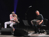 Paolo Fresu e Carlo Maver during the Italian singer Music Concert Paolo Fresu “Ferlinghetti”, on June 22, 2022 at the Teatro Romano in Veron...