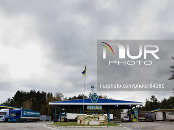 Border crossing point on the Ukrainian-Russian border (Photo by Sergii Kharchenko/NurPhoto)