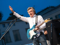 Bobby Solo during the concert during the Italian singer Music Concert Bobby Solo on June 22, 2022 at the Piazza Setti in Treviglio, Italy (