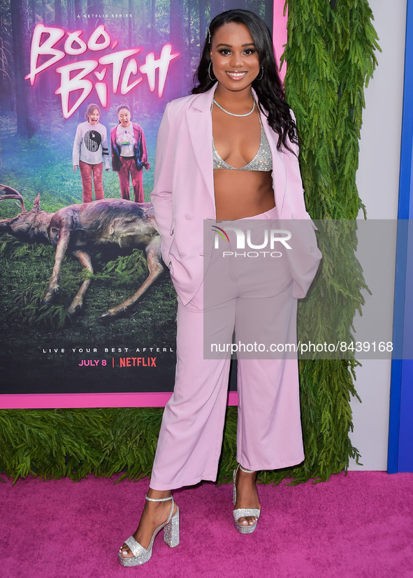 Brittany Bardwell arrives at the Los Angeles Special Screening Of Netflix's 'Boo, Bitch' held at the Bay Theatre on June 22, 2022 in Pacific...