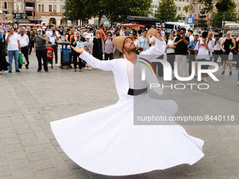 Whirling dervish in Istanbul, Turkey on June 23, 2022. (