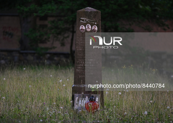 A monument to fallen Red Army airmen, inside the Soviet Red Army cemetery in Rzeszow. 
On Thursday, June 23, 2022, in Rzeszow, Podkarpackie...
