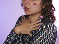 Gabriela Pereira, 27, pansexual, poses during a photoshoot on June 23, 2022 in San Salvador, El Salvador. Every month of June, Pride month i...