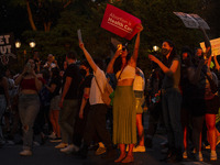 Protestors during a protest against the Supreme Courts decision to overturn Roe V. Wade on Friday June 24, 2022 in New York, NY. The court v...