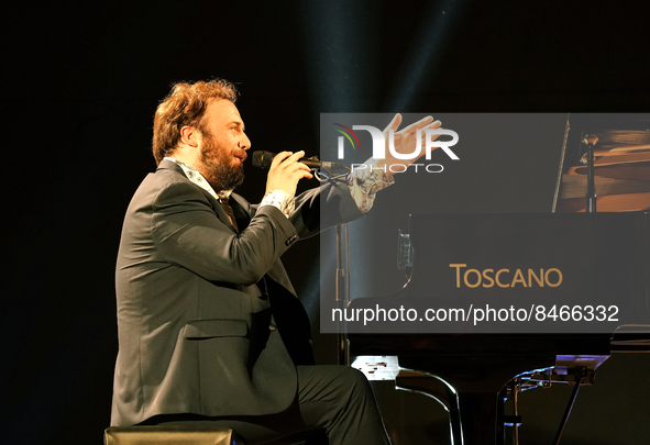 Raphael Gualazzi participates in the second evening of the 68th edition of the Taormina Film Fest in the wonderful setting of the ancient th...
