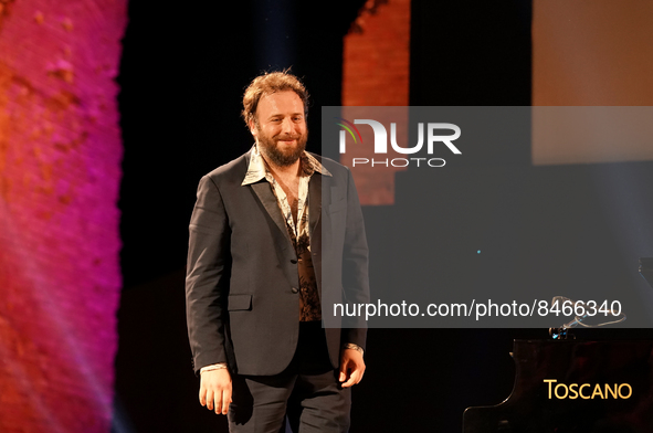 Raphael Gualazzi participates in the second evening of the 68th edition of the Taormina Film Fest in the wonderful setting of the ancient th...