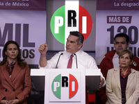 June 28, 2022, Mexico City, Mexico: Lead of the Institutional Revolutionary Party (PRI), Alejandro Moreno Cardenas, gesticulates while speak...