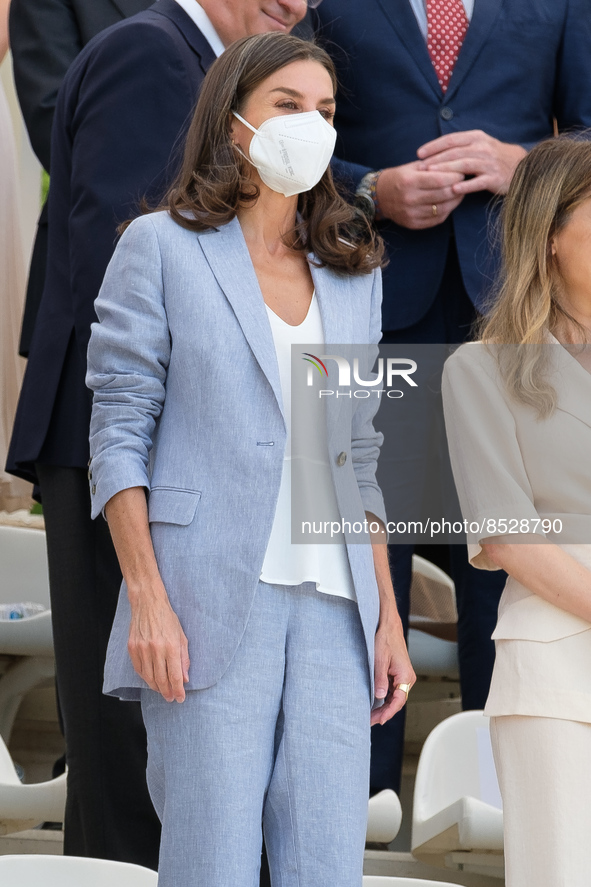 Queen Letizia of Spain attends a conference on 'The Informative Treatment of Disabilities In Media' at Vallehermoso Stadium on July 12, 2022...