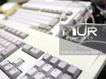 Gdans, poland 17th, Oct. 2015 Retro computers show in Gdansk named RETROKOMP/LOAD ERROR 2015. Tens of exhibitors show their Atari, ZX Spectr...