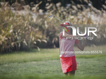 October 17, 2015 - South Korea, Incheon : Lexi Thompson of United States action on the 9th fairway during the LPGA KEB HANA Bank Championshi...