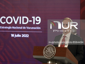 July 19, 2022, Mexico City, Mexico: Mexico's Undersecretary Health Hugo Lopez Gatell  speaks during  the Health  weekly report  at the Natio...