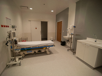 A medical preparation room prior for operations seen during the inauguration of the CTIC (Treatment and Investigation on Cancer Centre) the...