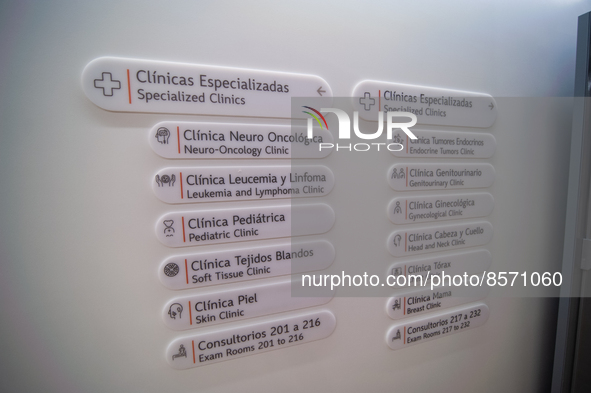An information billboard that includes information for all clinics and specialities regarding Cancer treatment seen during the inauguration...