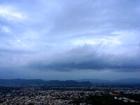  Monsoon clouds gather in the sky above Ajmer city, Rajasthan, Saturday, July 23, 2022. (