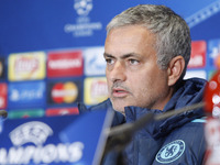Chelsea manager Jose Mourinho attends a press conference in Kiev, Ukraine, 19 October 2015. Chelsea will face Dynamo Kyiv in the UEFA Champi...