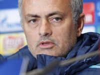 Chelsea manager Jose Mourinho attends a press conference in Kiev, Ukraine, 19 October 2015. Chelsea will face Dynamo Kyiv in the UEFA Champi...