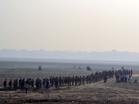 Indian cadets of NCC (National Cadet Corps)  take part in National Mission For Clean Ganga (NMCG) rally on the banks of River Ganges,in Alla...