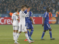 Chelsea and Dynamo players after the UEFA Champions League Group G soccer match between Dynamo Kiev and FC Chelsea at Olimpiyskiy stadium in...