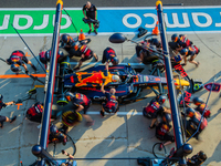 Oracle Red Bull Racing team during the practice session at Hungarian Aramco Formula 1 Grand Prix on July 29, 2022 in Mogyoród, Hungary. (