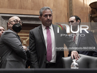 US Federal Bureau of Prisons Michael Carvajal arrives to testify before Senate Homeland Security and Governmental Affair Committee about Cor...