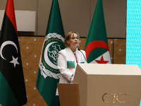 The Minister of National Solidarity, Family and the Status of Algerian Women, Kaouther Krikou, at the opening of the work of the internation...