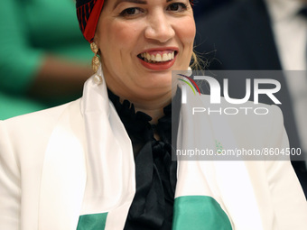 Minister of Algerian Culture Soraya Mouloudji, during the opening of the work of the international conference on the activism of Algerian wo...