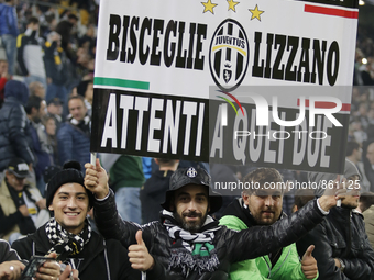 the public before champions league match between juventus fc and Borussia Monchengladbach at the juventus stadium of turin  on october 21, 2...