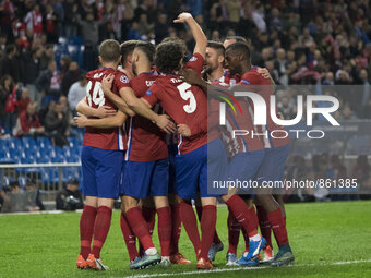 Players of Atletico de Madrid during the UEFA Champions League Group C match between Club Atletico de Madrid and FC Astana (4-0) at Vicente...