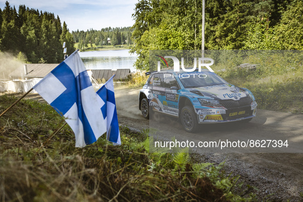 23 ASUNMAA Teemu (fin), MANNISENMAKI Ville (fin), Skoda Fabia Evo, action during the Rally Finland 2022, 8th round of the 2022 WRC World Ral...