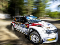 24 HEIKKILA Mikko (fin), VAALERI Samu (fin), Skoda Fabia Evo, action during the Rally Finland 2022, 8th round of the 2022 WRC World Rally Ca...