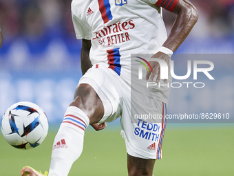 Alexandre Lacazette of Olympique Lyonnais controls the ball during the Ligue 1 match between Olympique Lyonnais and AC Ajaccio at Groupama S...
