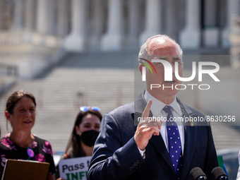 Senator Bob Casey (D-PA) speaks at a press conference where Democratic Senators demanded passage of the Inflation Reduction Act.  The bill i...