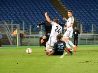 Konko foo foul penalty with Anders Konradsen during the Europe League football match S.S. Lazio vs Rosenborg  at the Olympic Stadium in Rome...